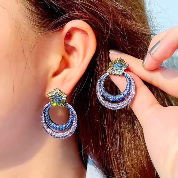 Double Circle Drop Earrings