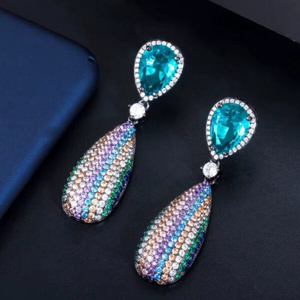 Rainbow Tear Drop Earrings