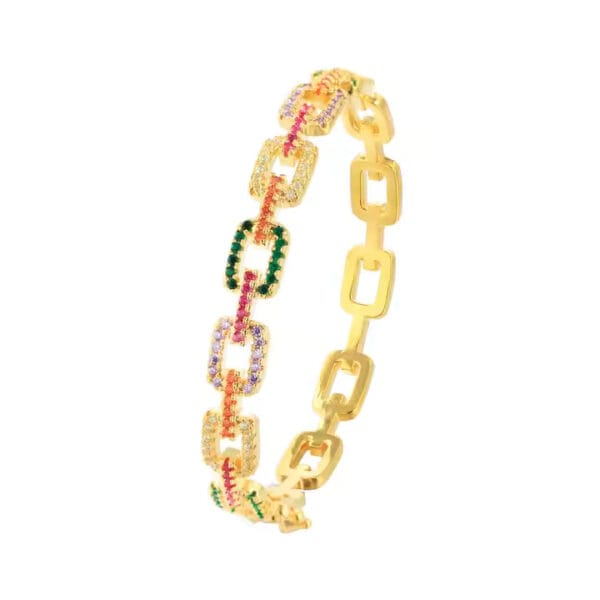 Cuban Chain link Bangle - Multicolor