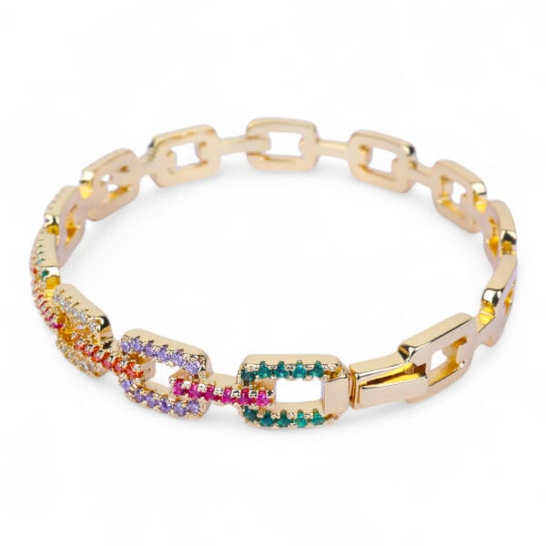 Cuban Chain link Bangle - Multicolor