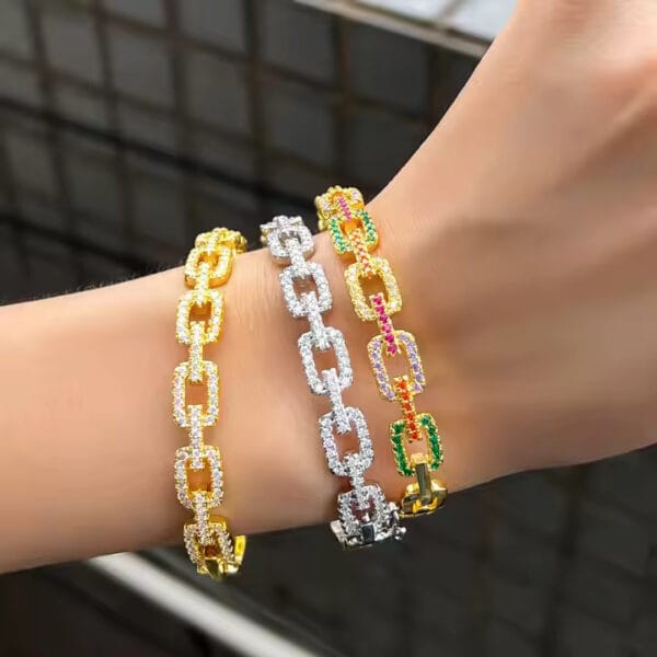 Cuban Chain link Bangle - Multicolor