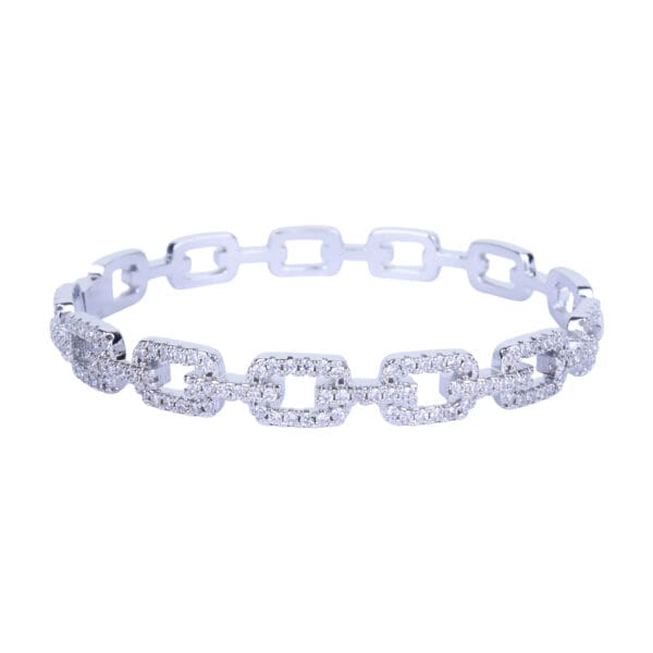 Cuban Chain link Bangle - Silver