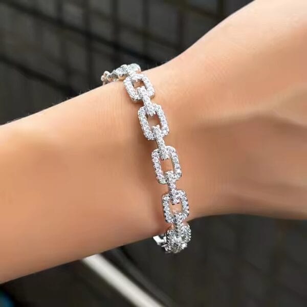 Cuban Chain link Bangle - Silver