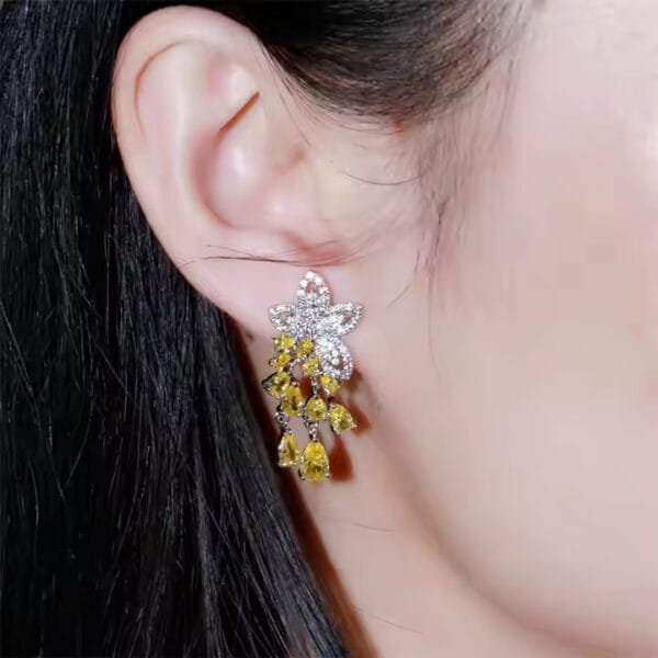 Flower Petals Tassel Earrings