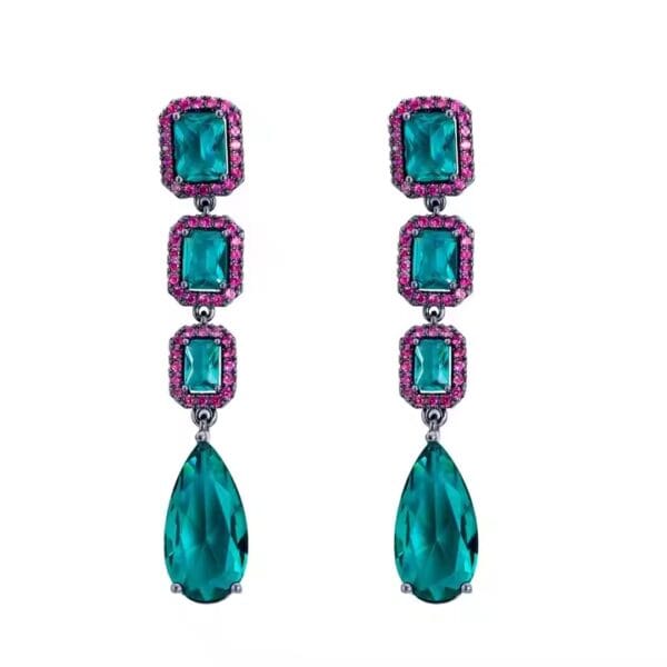 Green Crystal drop earring