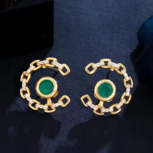 Half Round Stud Earrings