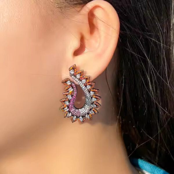 Peacock Drop Earrings