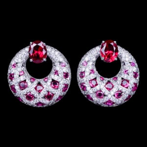 Royal Pink Round Drop Earrings