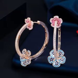 Flower Arc Hoop Earrings