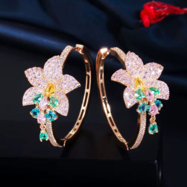 Flower Hoop Earrings