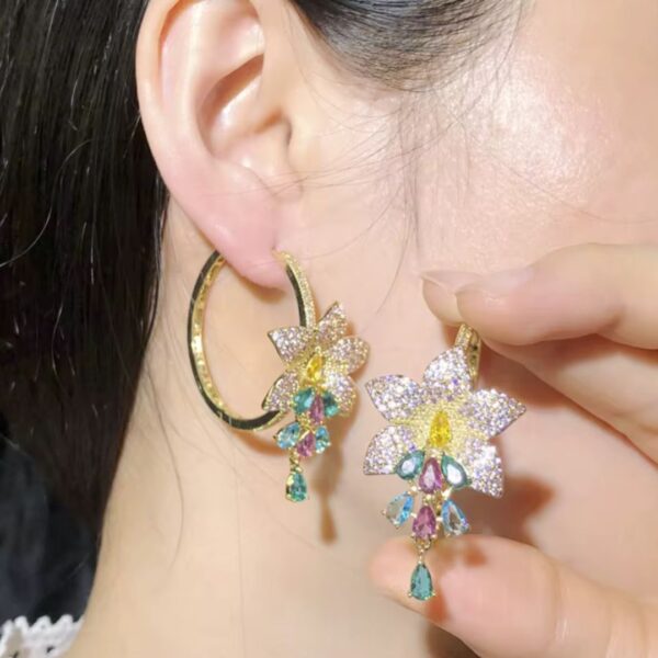 Flower Hoop Earrings