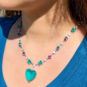 Blue Crush Heart Necklace