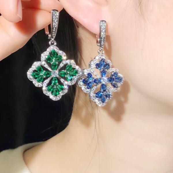 Frozen Bloom Blue Earrings