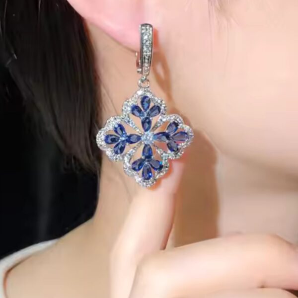 Frozen Bloom Blue Earrings